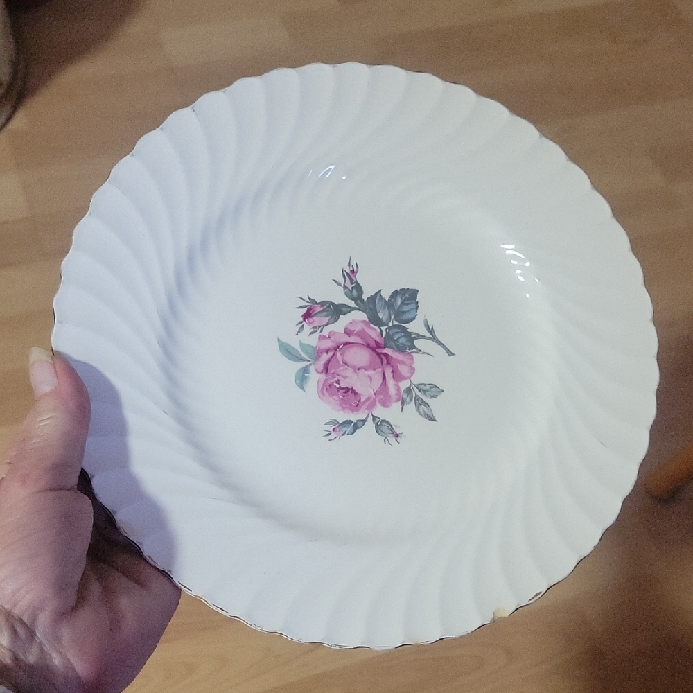 Elegant Floral White Dinner Plate